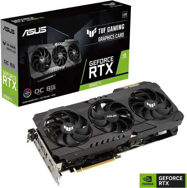 Alt view image 13 of 13 - ASUS TUF Gaming NVIDIA GeForce RTX 3060 Ti OC Edition Graphics Card (PCIe 4.0, 8GB GDDR6X, HDMI 2.1, DisplayPort 1.4a, Dual Ball Fan Bearings, Military-grade Certification) TUF-RTX3060TI-O8GD6X-GAMING