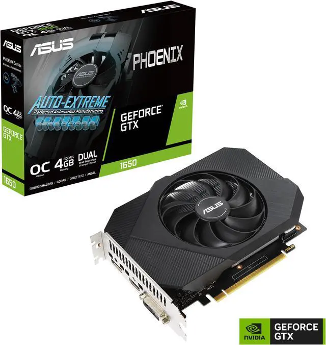 Alt view image 12 of 12 - ASUS Phoenix NVIDIA GeForce GTX 1650 OC Edition Gaming Graphics Card (PCIe 3.0, 4GB GDDR6 memory, HDMI 2.0b, DisplayPort 1.4a, DVI-D, Dual ball fan bearings, Auto-Extreme) PH-GTX1650-O4GD6-P-V2