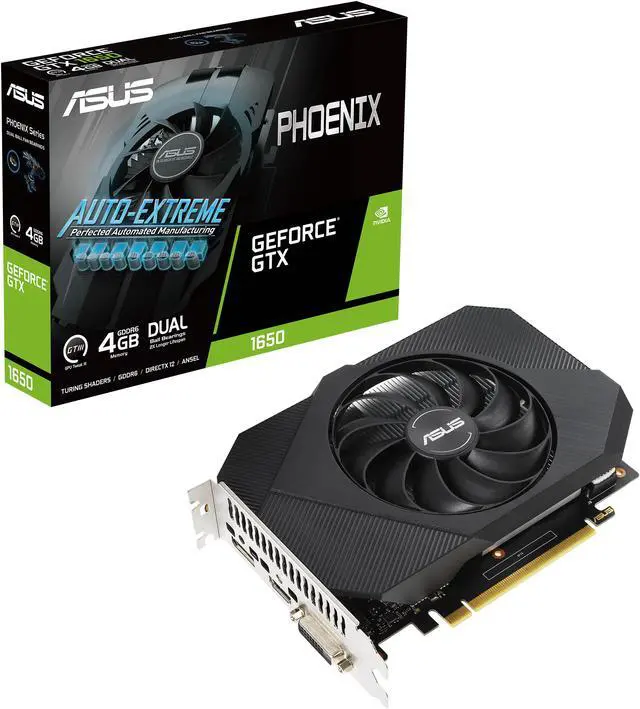 Alt view image 11 of 11 - ASUS Phoenix NVIDIA GeForce GTX 1650 Gaming Graphics Card (PCIe 3.0, 4GB GDDR6 memory, HDMI 2.0b, DisplayPort 1.4a, DVI-D, Dual ball fan bearings, Auto-Extreme) PH-GTX1650-4GD6-P-V2
