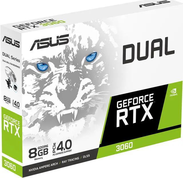 Alt view image 9 of 10 - ASUS Dual GeForce RTX 3060 White Edition 8GB GDDR6 (PCIe 4.0, 8GB GDDR6, HDMI 2.1, DisplayPort 1.4a) DUAL-RTX3060-8G-WHITE