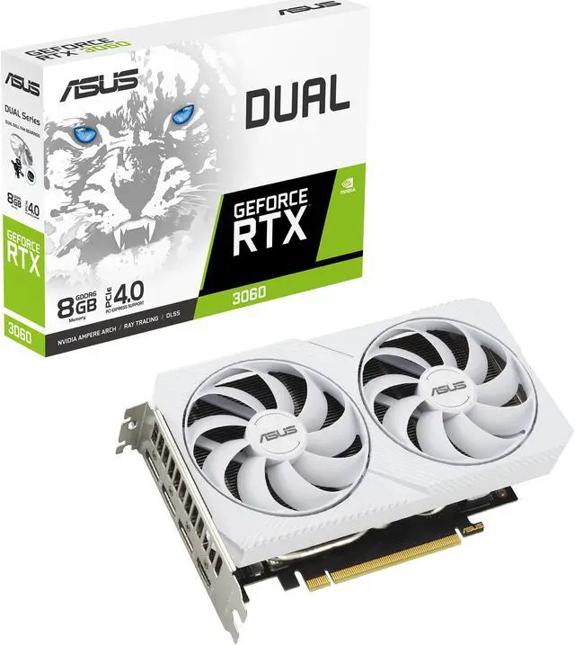Alt view image 10 of 10 - ASUS Dual GeForce RTX 3060 White Edition 8GB GDDR6 (PCIe 4.0, 8GB GDDR6, HDMI 2.1, DisplayPort 1.4a) DUAL-RTX3060-8G-WHITE