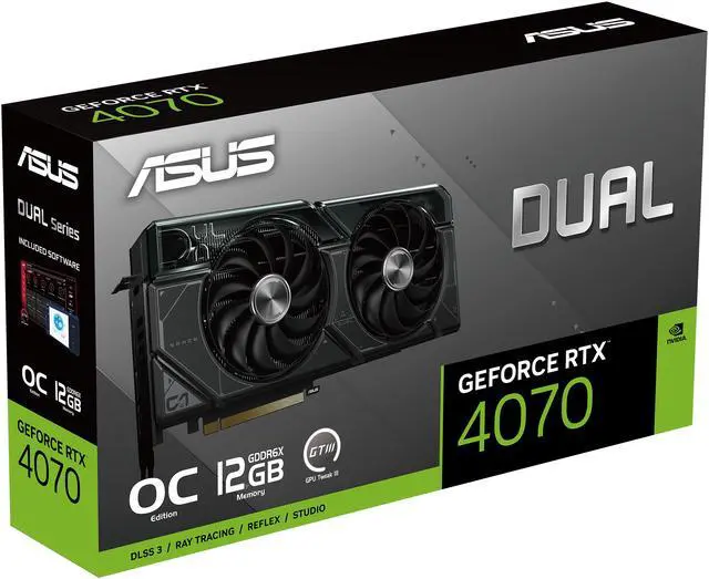 Alt view image 14 of 15 - ASUS Dual GeForce RTX 4070 OC Edition 12GB GDDR6X, IP5X, Auto-Extreme Technology, 144-Hour Validation Program, HDMI 2.1a, DP 1.4a, DUAL-RTX4070-O12G