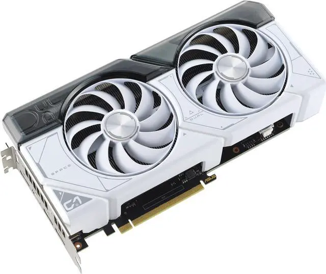 Alt view image 3 of 12 - ASUS Dual GeForce RTX 4070 White OC Edition 12GB GDDR6X (PCIe 4.0, 12GB GDDR6X, DLSS 3, HDMI 2.1, DisplayPort 1.4a, 2.56-slot design, Axial-tech fan design, 0dB technology) DUAL-RTX4070-O12G-WHITE