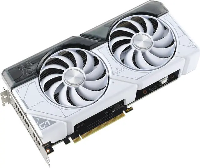 Alt view image 4 of 14 - ASUS Dual GeForce RTX 4070 White Edition 12GB GDDR6X (PCIe 4.0, 12GB GDDR6X, DLSS 3, HDMI 2.1, DisplayPort 1.4a, 2.56-slot design, Axial-tech fan design, 0dB technology) DUAL-RTX4070-12G-WHITE