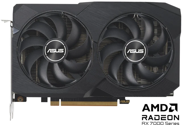 Alt view image 2 of 13 - ASUS Dual Radeon RX 7600 V2 OC Edition 8GB GDDR6 Graphics Card (PCIe 4.0, 8GB GDDR6, HDMI 2.1, DisplayPort 1.4a, 2.5-slot Design, Axial-tech Fans, GPU Tweak III) DUAL-RX7600-O8G-V2