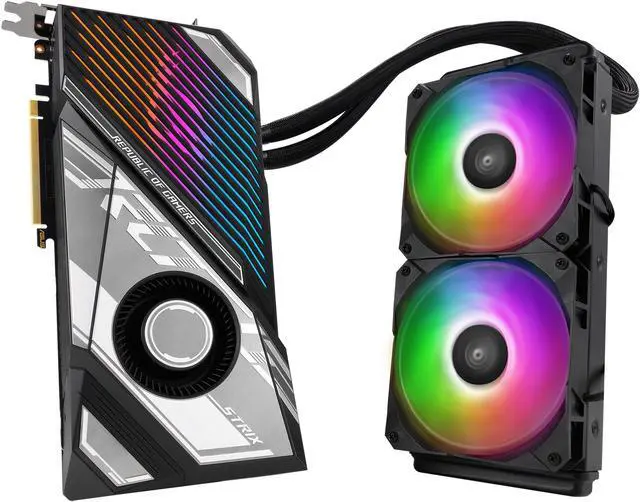 Alt view image 11 of 14 - ASUS ROG Strix LC NVIDIA GeForce RTX 4090 Gaming Graphics Card (PCIe 4.0, 24GB GDDR6X, HDMI 2.1, DisplayPort 1.4a, 240 mm radiator, 560 mm tubing) ROG-STRIX-LC-RTX4090-24G-GAMING
