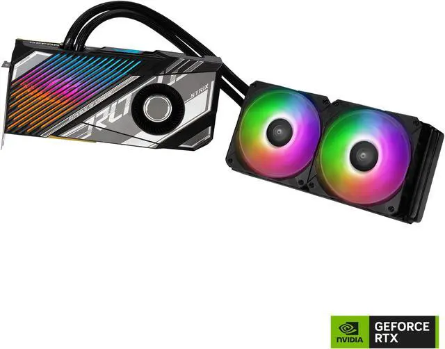 Alt view image 2 of 14 - ASUS ROG Strix LC NVIDIA GeForce RTX 4090 Gaming Graphics Card (PCIe 4.0, 24GB GDDR6X, HDMI 2.1, DisplayPort 1.4a, 240 mm radiator, 560 mm tubing) ROG-STRIX-LC-RTX4090-24G-GAMING