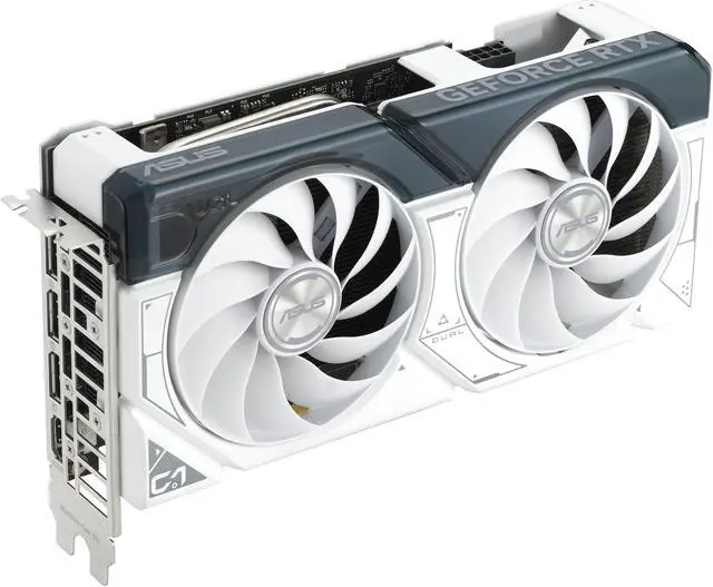 Alt view image 4 of 11 - ASUS Dual GeForce RTX 4060 OC White Edition 8GB GDDR6 (PCIe 4.0, 8GB GDDR6, DLSS 3, HDMI 2.1a, DisplayPort 1.4a, 2.5-slot design, Axial-tech fan design, 0dB technology) DUAL-RTX4060-O8G-WHITE