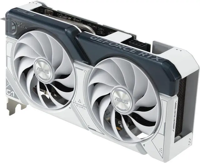 Alt view image 7 of 11 - ASUS Dual GeForce RTX 4060 OC White Edition 8GB GDDR6 (PCIe 4.0, 8GB GDDR6, DLSS 3, HDMI 2.1a, DisplayPort 1.4a, 2.5-slot design, Axial-tech fan design, 0dB technology) DUAL-RTX4060-O8G-WHITE