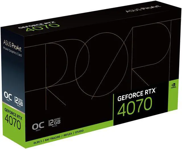 Alt view image 10 of 11 - ASUS ProArt GeForce RTX 4070 OC Edition 12GB GDDR6X Graphics Card  (PCIe 4.0, 12GB GDDR6X, DLSS 3, HDMI 2.1, DisplayPort 1.4a) PROART-RTX4070-O12G