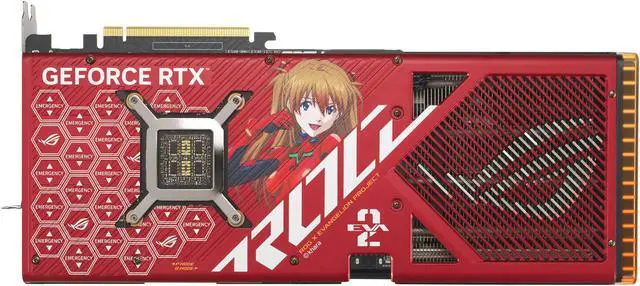 Alt view image 4 of 13 - ASUS ROG Strix NVIDIA GeForce RTX 4090 OC EVA-02 Edition Gaming Graphics Card (PCIe 4.0, 24GB GDDR6X, HDMI 2.1a, DisplayPort 1.4a, 3.5-slot design) ROG-STRIX-RTX4090-O24G-EVA-02-EDITION