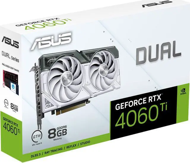Alt view image 16 of 17 - ASUS Dual GeForce RTX 4060 Ti White Edition 8GB GDDR6 (PCIe 4.0, 8GB GDDR6, DLSS 3, HDMI 2.1, DisplayPort 1.4a, Axial-tech fan design, 0dB technology) DUAL-RTX4060TI-8G-WHITE