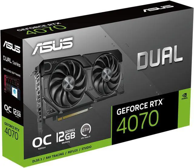 Alt view image 9 of 10 - ASUS Dual GeForce RTX 4070 EVO OC Edition 12GB GDDR6X is designed for broad compatibility, with a 2.5-slot design, Axial-tech fan design, 0dB technology, Auto-Extreme Technology