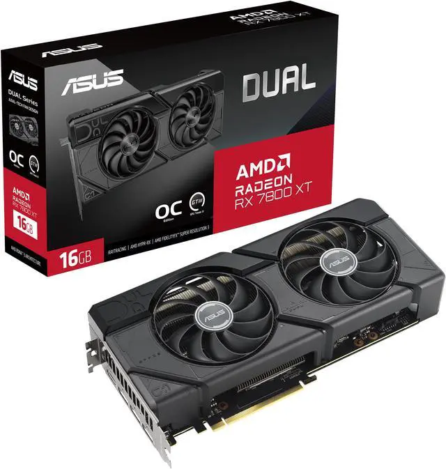 Alt view image 9 of 10 - ASUS DUAL RX7800XT O16G GDDR6X (PCIe 4.0, 16GB GDDR6X, HDMI 2.1, DisplayPort 2.1) DUAL-RX7800XT-O16G