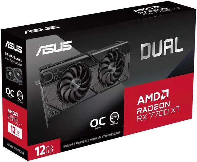 Alt view image 11 of 12 - ASUS DUAL RX7700XT O12G GDDR6 (PCIe 4.0, 12GB GDDR6, HDMI 2.1, DisplayPort 2.1) DUAL-RX7700XT-O12G