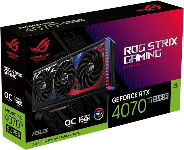 Alt view image 9 of 10 - ASUS ROG Strix GeForce RTX 4070 Ti SUPER OC Edition Gaming Graphics Card (PCIe 4.0, 16GB GDDR6X, DLSS 3, Massive vented backplate, Power sensing, Aura Sync) ROG-STRIX-RTX4070TIS-O16G-GAMING