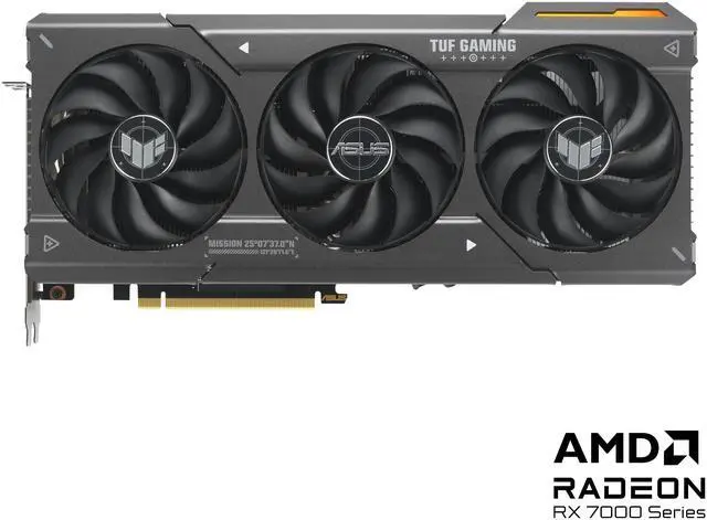 Alt view image 2 of 10 - ASUS TUF Gaming Radeon RX 7600 XT OC Edition 16GB GDDR6 Graphics Card (AMD RDNA 3, PCIe 4.0, HDMI 2.1, DisplayPort 2.1, Axial-tech Fan Design, Auto-extreme Technology) TUF-RX7600XT-O16G-GAMING