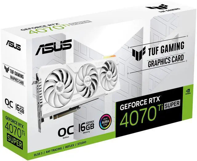 Alt view image 10 of 11 - ASUS TUF Gaming NVIDIA GeForce RTX 4070 Ti SUPER White OC Edition Gaming Graphics Card (PCIe 4.0, 16GB GDDR6X, HDMI 2.1a, DisplayPort 1.4a) TUF-RTX4070TIS-O16G-WHITE-GAMING