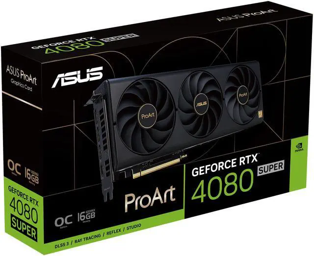 Alt view image 10 of 10 - ASUS ProArt GeForce RTX 4080 SUPER OC Edition Graphics Card (PCIe 4.0, 16GB GDDR6X, DLSS 3, HDMI 2.1a, DisplayPort 1.4a) PROART-RTX4080S-O16G