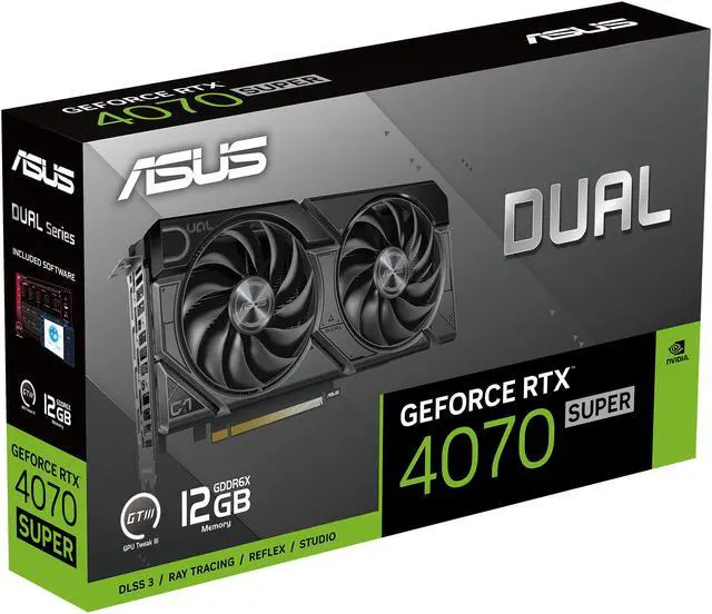 Alt view image 10 of 10 - ASUS Dual GeForce RTX 4070 EVO 12GB GDDR6X (Designed for broad compatibility, with a 2.5-slot design, Axial-tech fan design, 0dB technology, Auto-Extreme Technology) DUAL-RTX4070-12G-EVO