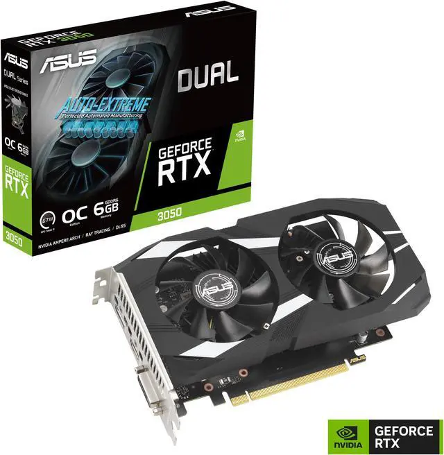 Alt view image 12 of 13 - ASUS Dual NVIDIA GeForce RTX 3050 6GB OC Edition Gaming Graphics Card - PCIe 4.0, 6GB GDDR6 Memory, HDMI 2.1, DisplayPort 1.4a, 2-slot Design, Axial-tech Fan Design, 0dB Technology, DUAL-RTX3050-O6G