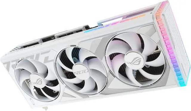 Alt view image 3 of 17 - ASUS ROG Strix GeForce RTX 4080 SUPER White Edition Gaming Graphics Card (PCIe 4.0, 16GB GDDR6X, DLSS 3, HDMI 2.1a, DisplayPort 1.4a, Vapor Chamber, Aura Sync) ROG-STRIX-RTX4080S-16G-WHITE