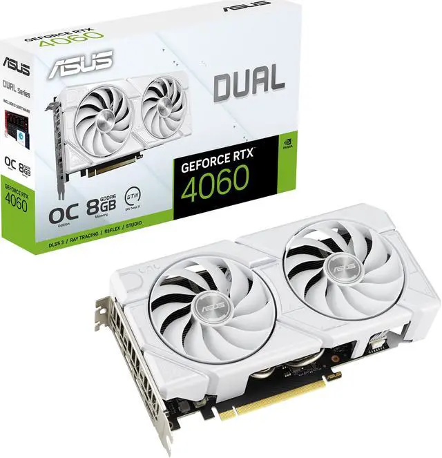 Alt view image 13 of 14 - ASUS Dual GeForce RTX 4060 8GB GDDR6 PCI Express 4.0 ATX Graphics Card DUAL-RTX4060-O8G-EVO-WHITE
