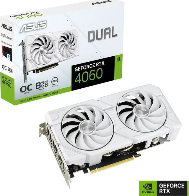 Alt view image 14 of 14 - ASUS Dual GeForce RTX 4060 8GB GDDR6 PCI Express 4.0 ATX Graphics Card DUAL-RTX4060-O8G-EVO-WHITE