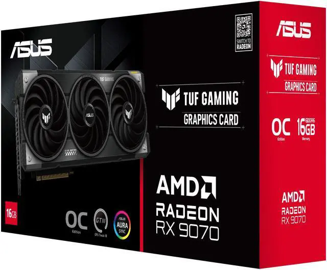 Alt view image 12 of 13 - ASUS TUF Gaming Radeon RX 9070 16GB 256-Bit GDDR6 PCI Express 5.0 RDNA 4 Graphics Card TUF-RX9070-O16G-GAMING