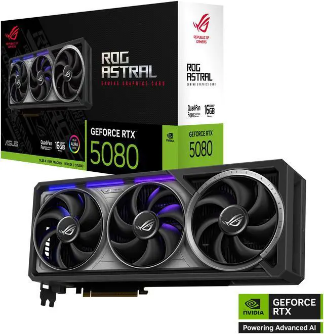 Alt view image 15 of 16 - ASUS ROG Astral GeForce RTX 5080 16GB 256-Bit GDDR7 PCI Express 5.0 DLSS 4.0 Graphics Card ROG-ASTRAL-RTX5080-16G-GAMING