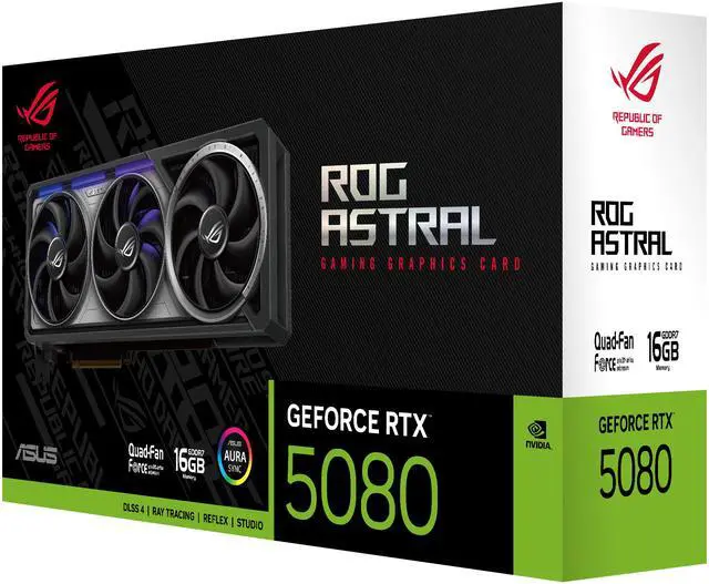 Alt view image 17 of 16 - ASUS ROG Astral GeForce RTX 5080 16GB 256-Bit GDDR7 PCI Express 5.0 DLSS 4.0 Graphics Card ROG-ASTRAL-RTX5080-16G-GAMING