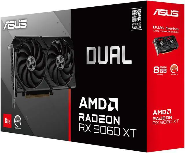 Alt view image 8 of 9 - ASUS Dual Radeon RX 9060 XT 8GB 128-Bit GDDR6 PCI Express 5.0 Graphics Card DUAL-RX9060XT-8G RX 9060XT