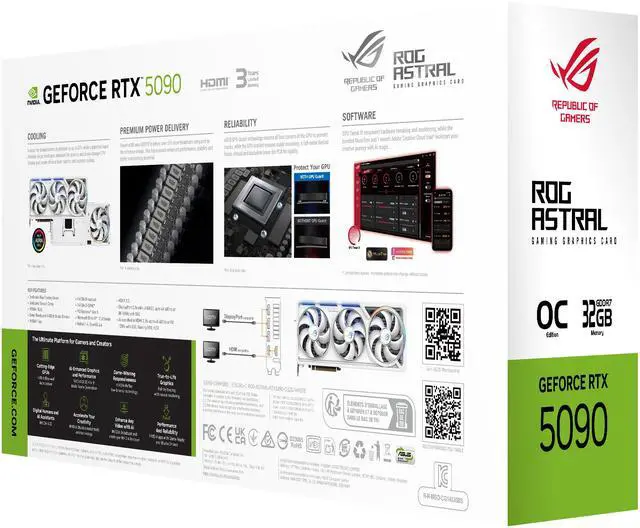 Alt view image 17 of 19 - ASUS ROG Astral GeForce RTX 5090 32GB GDDR7 PCI Express 5.0 Graphics Card ROG-ASTRAL-RTX5090-O32G-WHITE