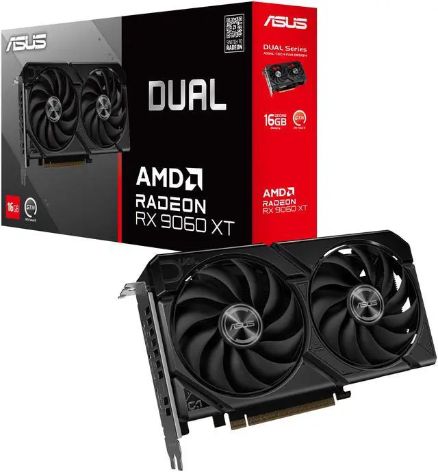 Alt view image 4 of 14 - ASUS Dual Radeon RX 9060 XT 16GB GDDR6 PCI Express 5.0 x16 ATX Graphics Card DUAL-RX9060XT-16G