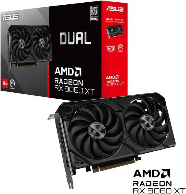 Alt view image 14 of 14 - ASUS Dual Radeon RX 9060 XT 16GB GDDR6 PCI Express 5.0 x16 ATX Graphics Card DUAL-RX9060XT-16G