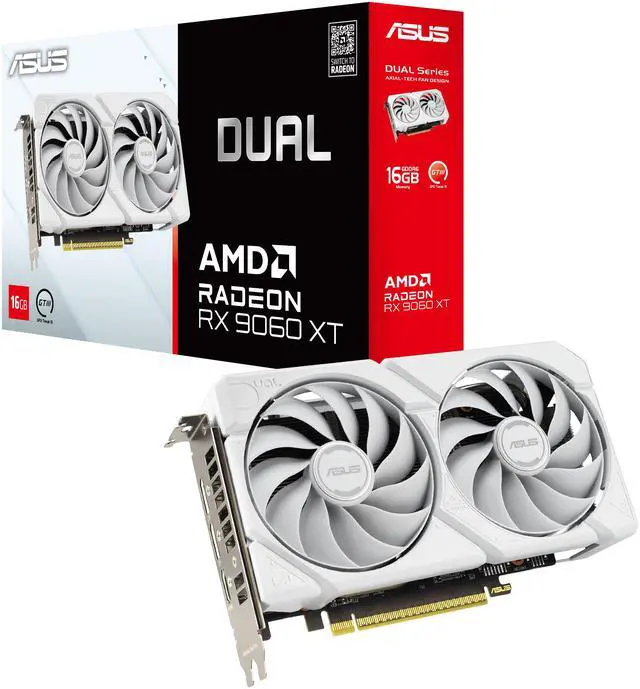 Alt view image 14 of 14 - ASUS Dual Radeon RX 9060 XT 16GB GDDR6 PCI Express 5.0 x16 ATX Graphics Card DUAL-RX9060XT-16G-WHITE