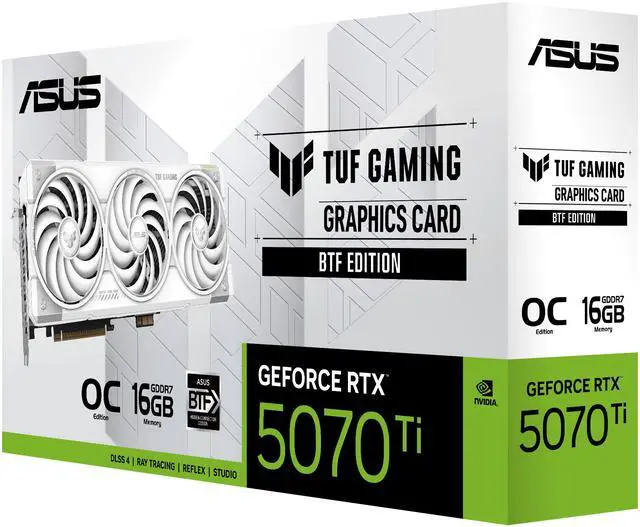 Alt view image 13 of 13 - ASUS TUF Gaming BTF White Edition with Detachable GC-HPWR Adapter GeForce RTX 5070 Ti 16GB GDDR7 PCI Express 5.0 x16 ATX Graphics Cards TUF-RTX5070TI-O16G-BTF-WHITE
