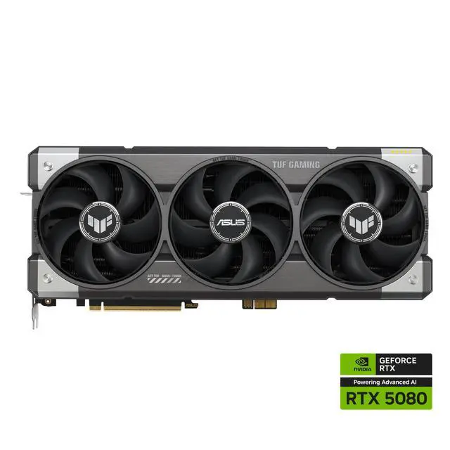 Alt view image 2 of 10 - ASUS TUF Gaming GeForce RTX 5080 16GB GDDR7 BTF OC Edition Gaming Graphics Card (PCIe 5.0, HDMI/DP 2.1, 3.6-slot, military-grade components, detachable GC-HPWR adapter)