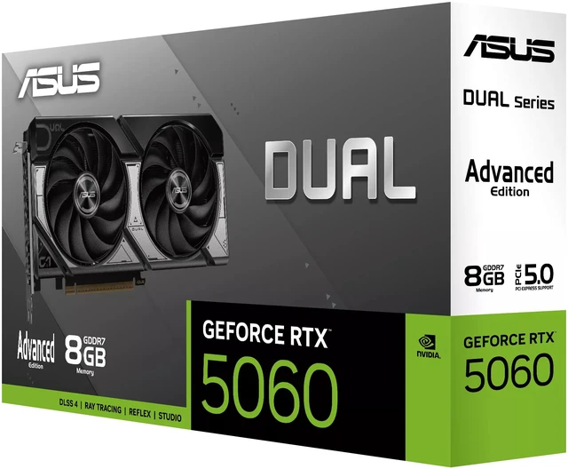 Alt view image 8 of 9 - ASUS Dual GeForce RTX 5060 8GB GDDR7 PCI Express 5.0 ATX Graphics Card DUAL-RTX5060-O8G-A