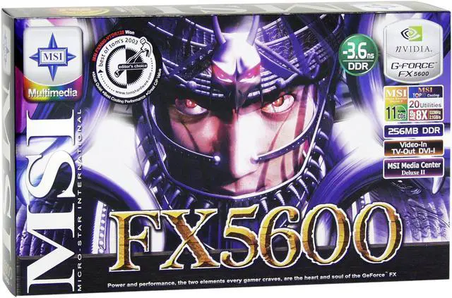Alt view image 5 of 5 - MSI GeForce FX 5600 256MB DDR AGP 4X/8X Graphics Card FX5600-VTD256