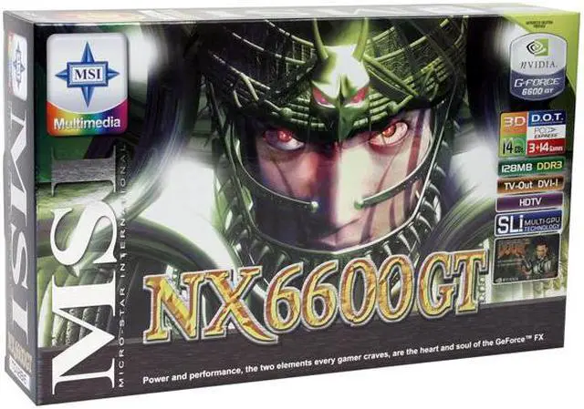 Alt view image 6 of 6 - MSI GeForce 6600GT 128MB GDDR3 PCI Express x16 SLI Support Graphics Card NX6600GT-TD128E