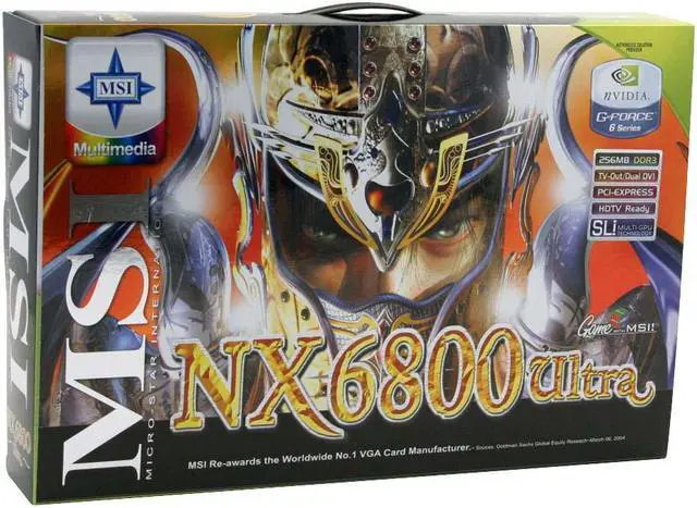 Alt view image 6 of 6 - MSI GeForce 6800Ultra 256MB GDDR3 PCI Express x16 SLI Support Graphics Card NX6800Ultra-T2D256E