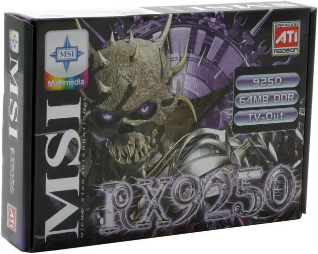 Alt view image 5 of 5 - MSI Radeon 9250 64MB DDR AGP 4X/8X Graphics Card RX9250-T64