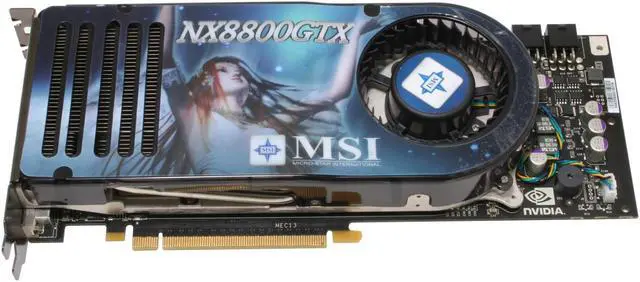 Alt view image 2 of 7 - MSI NX8800GTX-T2D768E GeForce 8800GTX 768MB 384-bit GDDR3 PCI Express x16 HDCP Ready SLI Supported HDCP Video Card