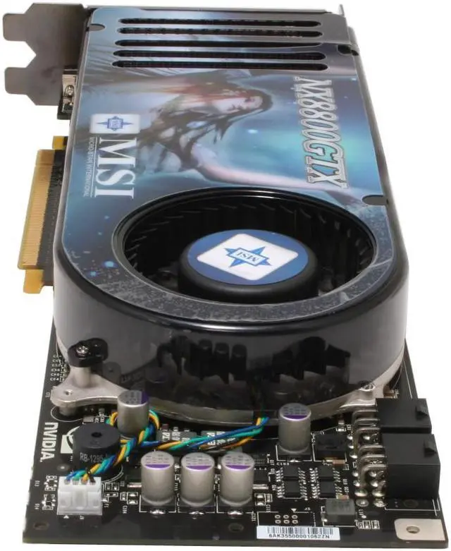 Alt view image 3 of 7 - MSI NX8800GTX-T2D768E GeForce 8800GTX 768MB 384-bit GDDR3 PCI Express x16 HDCP Ready SLI Supported HDCP Video Card