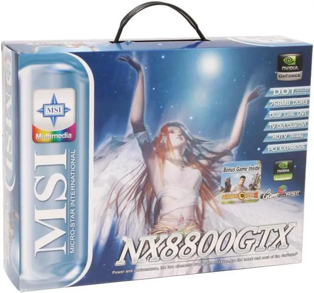 Alt view image 7 of 7 - MSI NX8800GTX-T2D768E GeForce 8800GTX 768MB 384-bit GDDR3 PCI Express x16 HDCP Ready SLI Supported HDCP Video Card