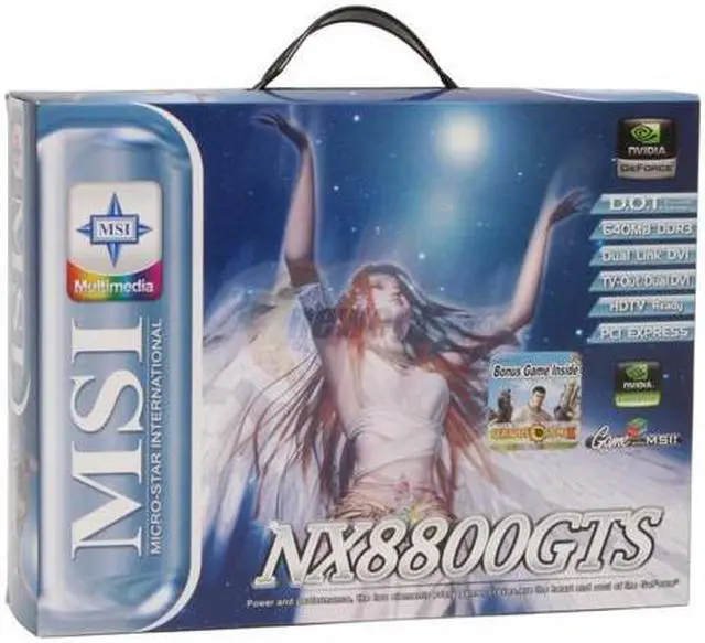 Alt view image 8 of 8 - MSI NX8800GTS-T2D640E GeForce 8800GTS 640MB 320-bit GDDR3 PCI Express x16 HDCP Ready SLI Supported Video Card