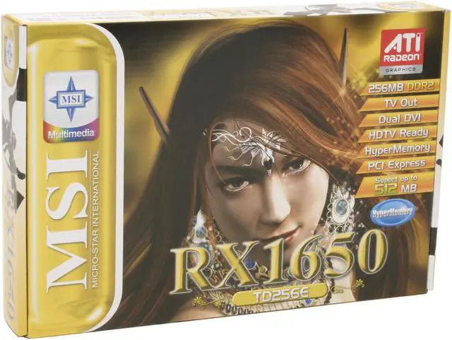 Alt view image 5 of 5 - MSI Radeon X1650 512MB(256MB on Board) GDDR2 PCI Express x16 CrossFireX Support Graphics Card RX1650-TD256E