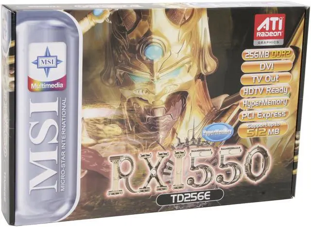 Alt view image 6 of 6 - MSI Radeon X1550 512MB(256MB on Board) GDDR2 PCI Express x16 Graphics Card RX1550-TD256E