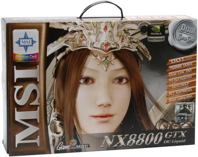 Alt view image 7 of 7 - MSI GeForce 8800 GTX 768MB GDDR3 PCI Express x16 SLI Support Graphics Card NX8800GTX OC Liquid